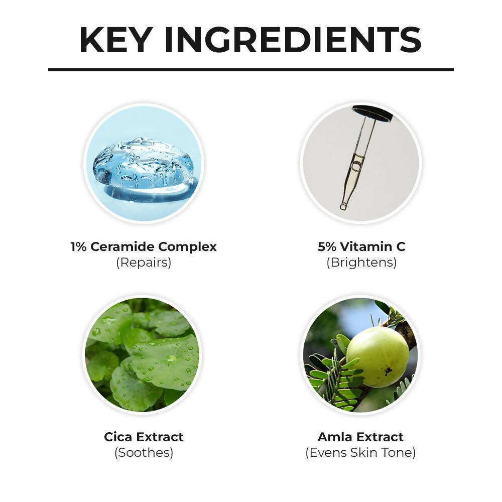 Dr. Sheth's Ceramide & Vitamin C Daily Brightening & Repair Face Cream With 5% Vitamin C, Cica & Amla, Brightens & Repairs Skin - Vamzn#