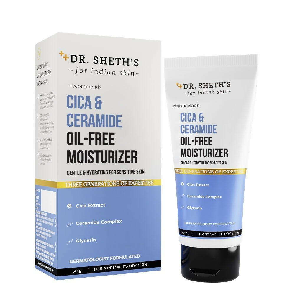 Dr. Sheth's Cica & Ceramide Oil - Free Moisturizer Deeply Hydrates & Nourishes, For Normal to Dry Skin - Vamzn#