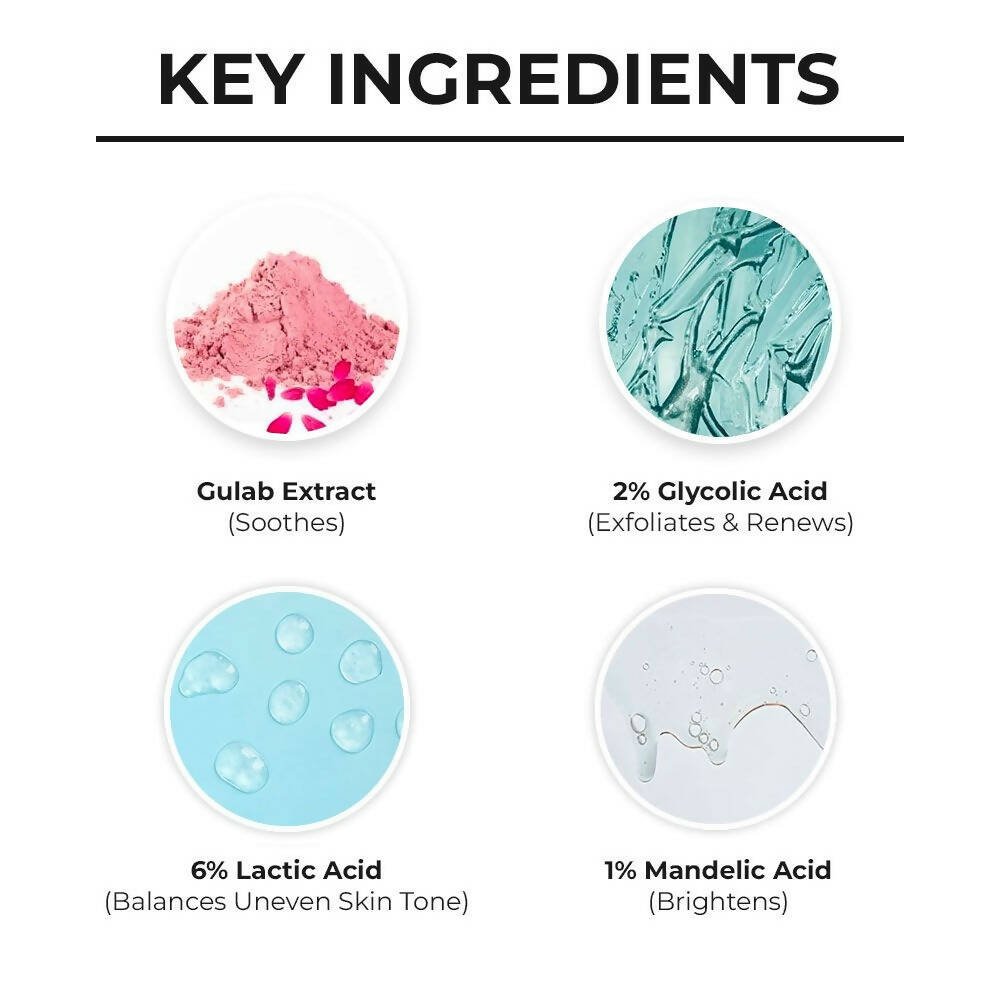 Dr. Sheth's Gulab & 2% Glycolic Acid Body Peel For Glowing Skin & Tan Removal, For Normal to Oily Skin - Vamzn#