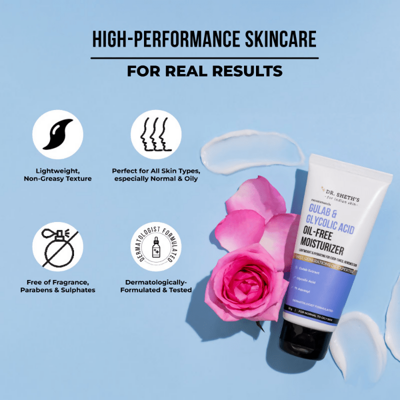 Dr. Sheth's Gulab & Glycolic Acid Oil - Free Moisturizer - Vamzn#