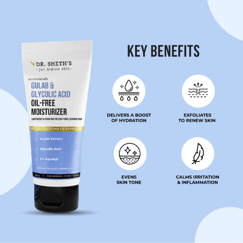 Dr. Sheth's Gulab & Glycolic Acid Oil - Free Moisturizer - Vamzn#