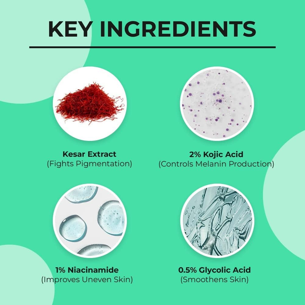 Dr. Sheth's Kesar & Kojic Daily Pigmentation Correction Face Cream With 1% Niacinamide, Removes Tan & Depigments Skin - Vamzn#