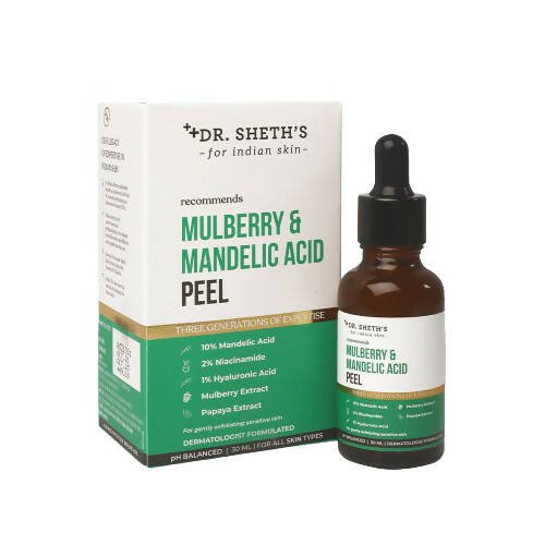 Dr. Sheth's Mulberry & 10% Mandelic Acid (AHA) Peel With 2% Niacinamide For Gentle Exfoliation & Anti - Wrinkles - Vamzn#