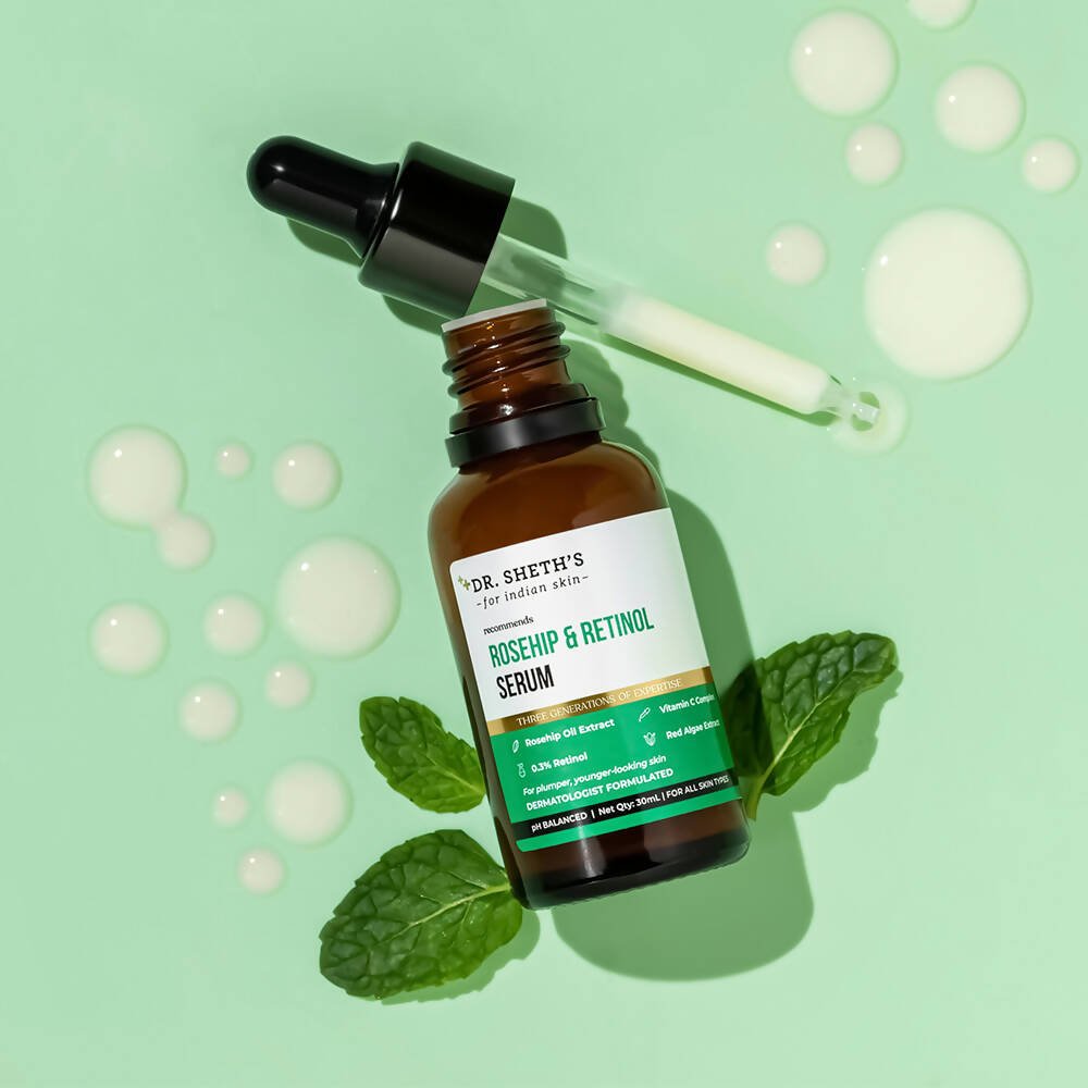 Dr. Sheth's Rosehip & Retinol Face Serum For Anti Ageing, Reduces fine lines & wrinkles, For All Skin Types - Vamzn#