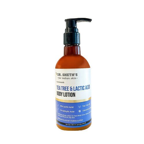 Dr. Sheth's Tea Tree & Lactic Acid Body Lotion - Ph Balanced, To Reduce Body Acne, Uneven Skin Tone - Vamzn#
