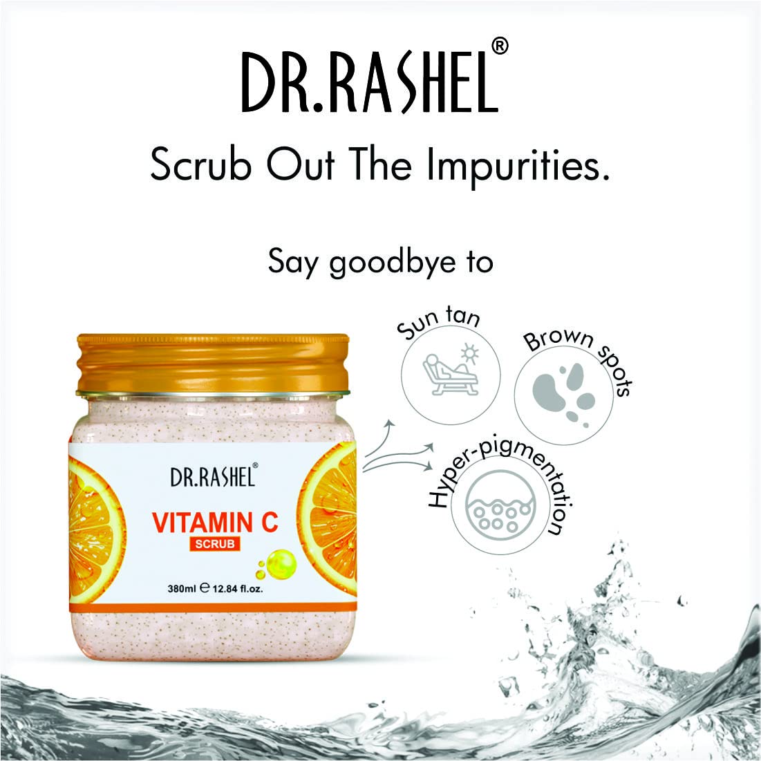 DR.RASHEL Scrub For Face & Body (Vitamin C Scrub, 380 ML) | All Skin |Cleanser Scrub For Deep Exfoliation | Dead Skin Remover Scrub | Tan Removal | Blackhead Remover Scrub - Vamzn#