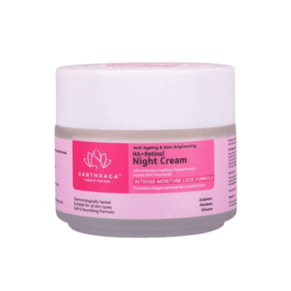 Earthraga Anti Ageing and Skin Brightening HA + Retinol Night Cream - Vamzn#