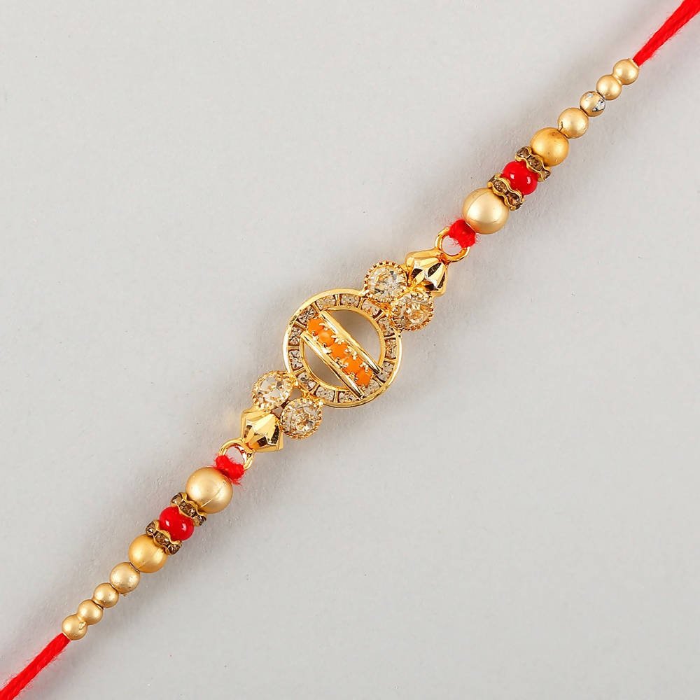 Elegant Meenakari Rakhi And Kaju Katli Box - Vamzn#