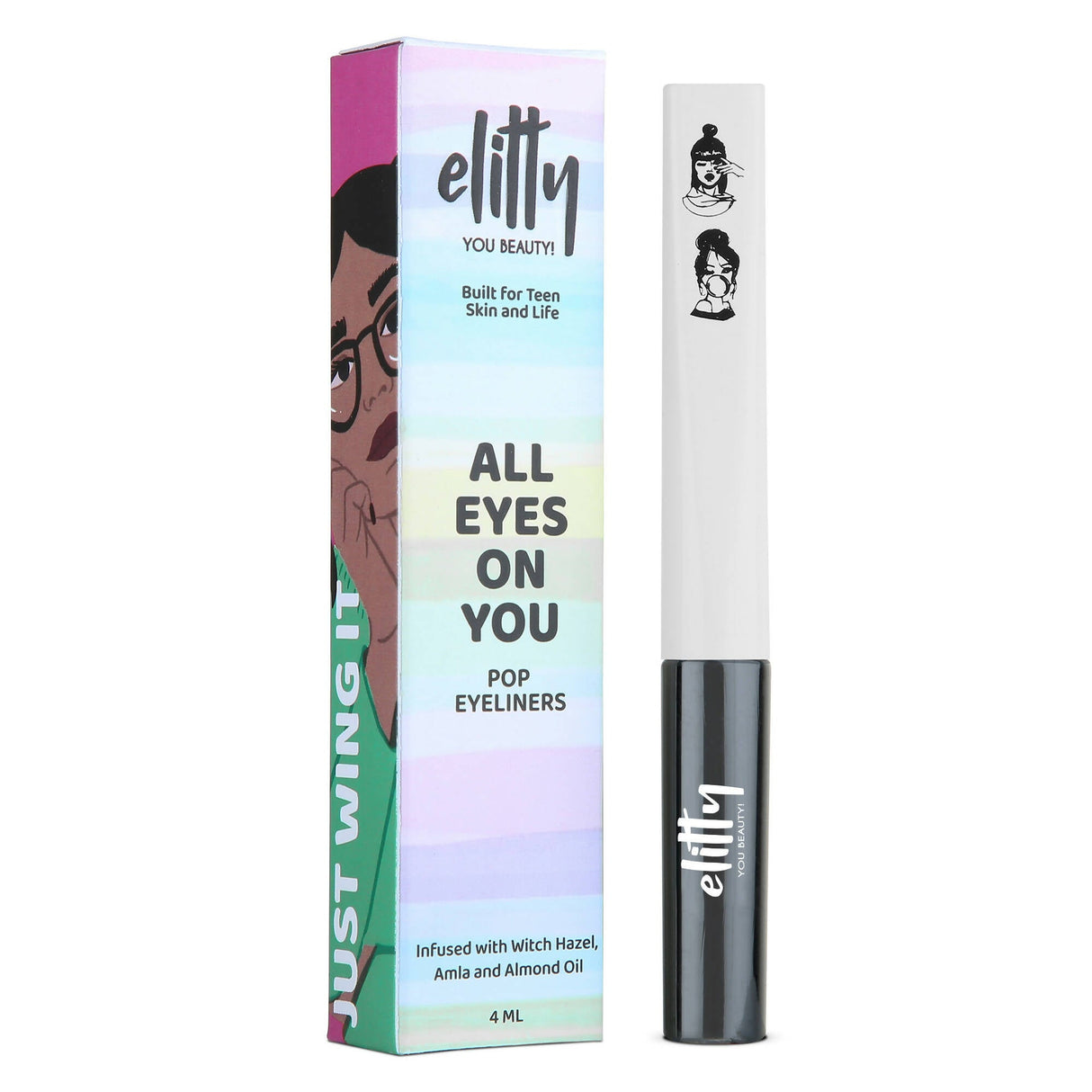 Elitty Black Pop Color Matte Finish Liquid Eyeliner - Dark Matter - Black - Vamzn#