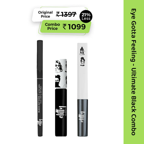 Elitty Eye Gotta Feeling Ultimate Black 3 in 1 Eyeliner, Kajal, Mascara Combo - Vamzn#