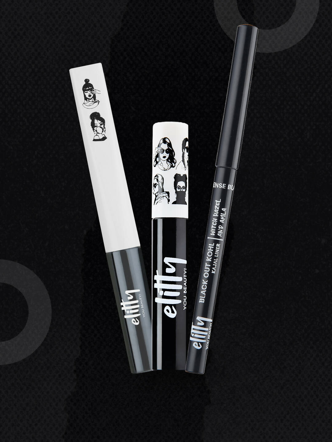 Elitty Eye Gotta Feeling Ultimate Black 3 in 1 Eyeliner, Kajal, Mascara Combo - Vamzn#