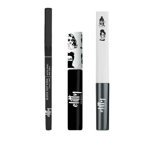 Elitty Eye Gotta Feeling Ultimate Black 3 in 1 Eyeliner, Kajal, Mascara Combo - Vamzn#