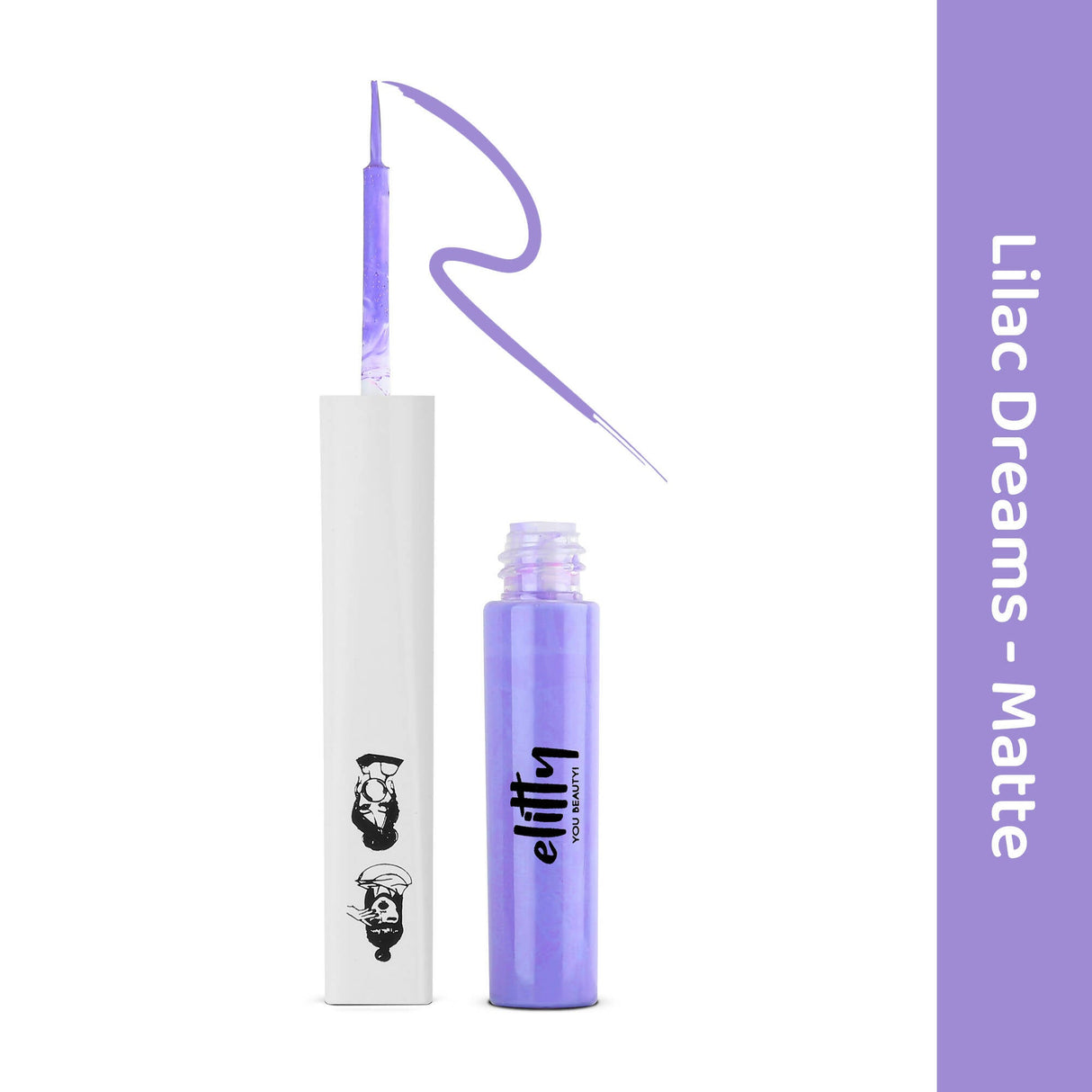 Elitty Lilac Purple Pop Color Matte Finish Liquid Eyeliner - Lilac Dreams - Purple - Vamzn#