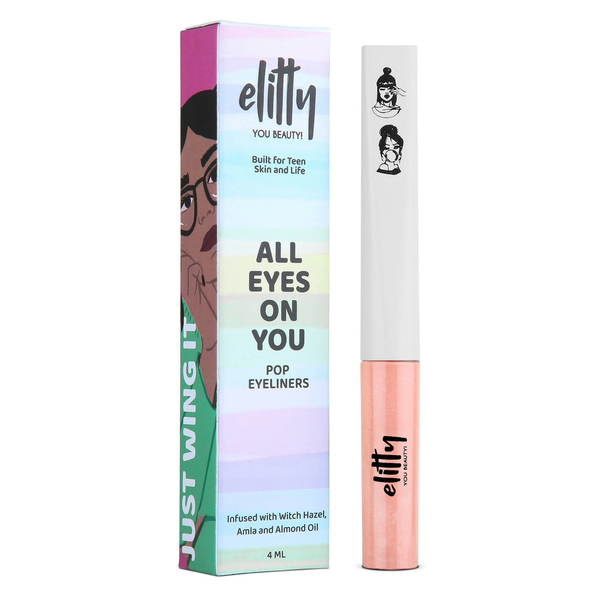 Elitty Peach Pop Color Matte Finish Liquid Eyeliner - Fading Love - Pink - Vamzn#