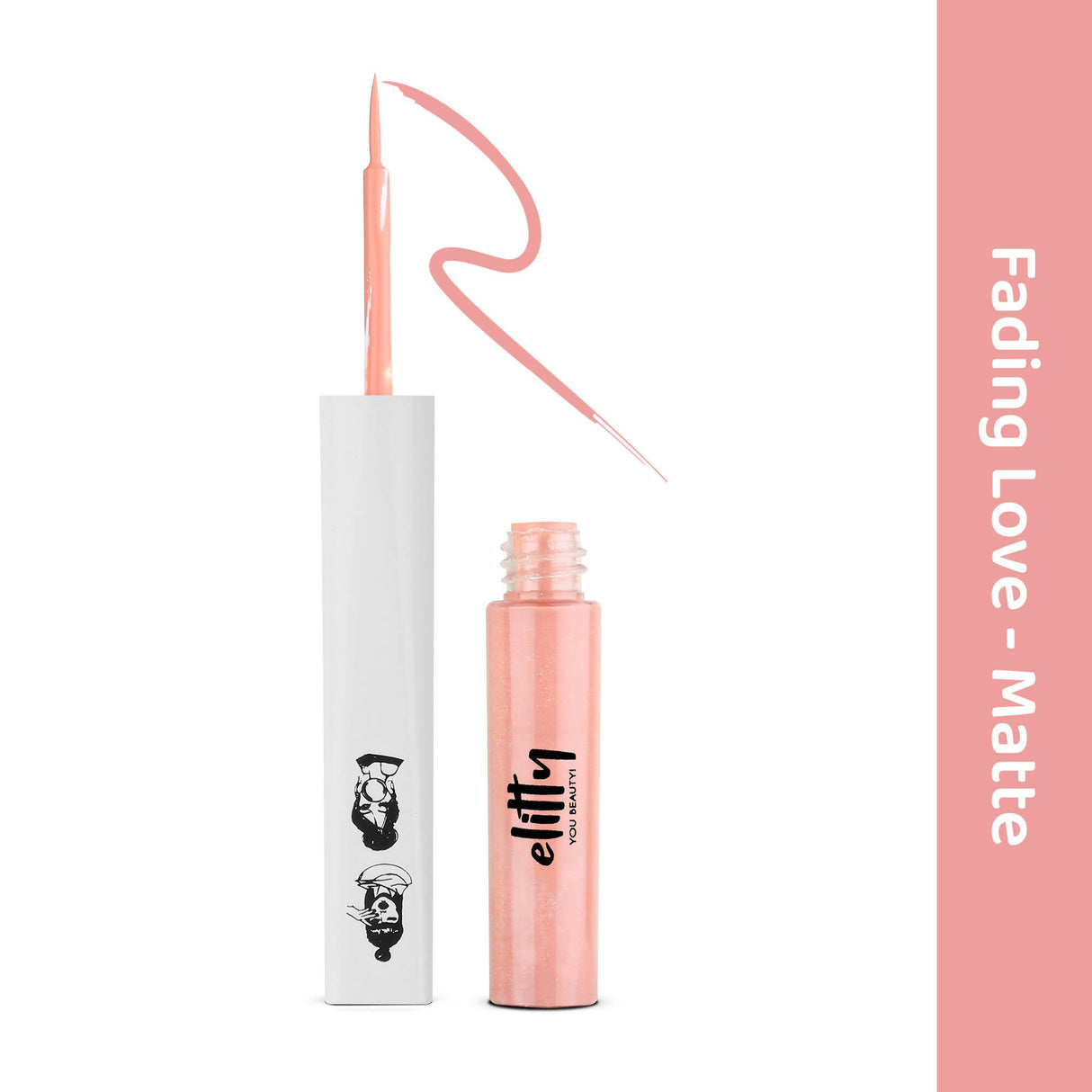 Elitty Peach Pop Color Matte Finish Liquid Eyeliner - Fading Love - Pink - Vamzn#