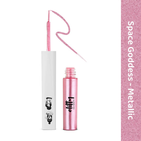 Elitty Pink Pop Color Metallic Finish Liquid Eyeliner - Space Goddess (Pink) - Vamzn#