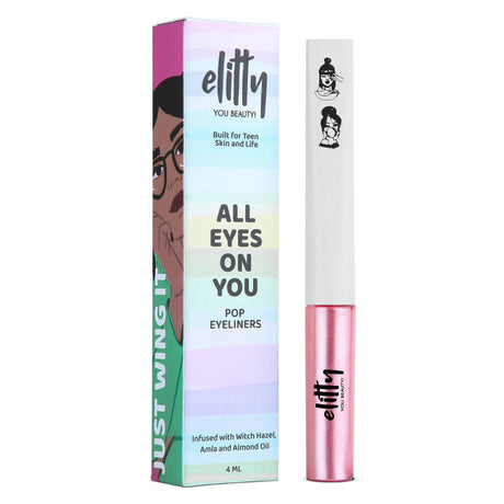 Elitty Pink Pop Color Metallic Finish Liquid Eyeliner - Space Goddess (Pink) - Vamzn#