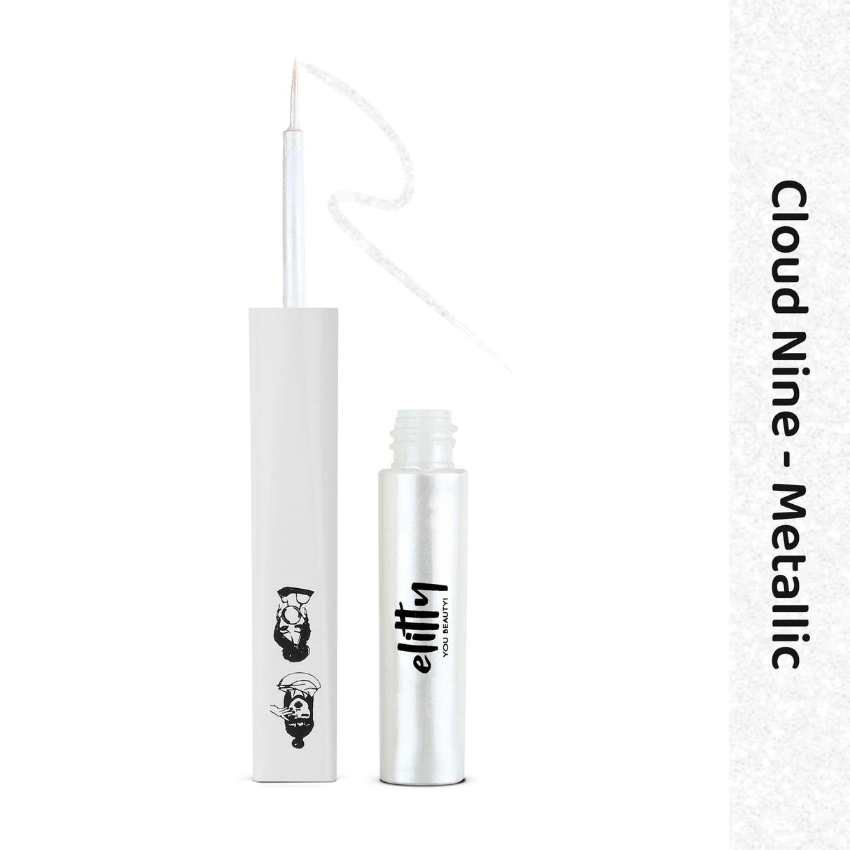 Elitty White Pop Color Metallic Finish Liquid Eyeliner - Cloud Nine (White) - Vamzn#