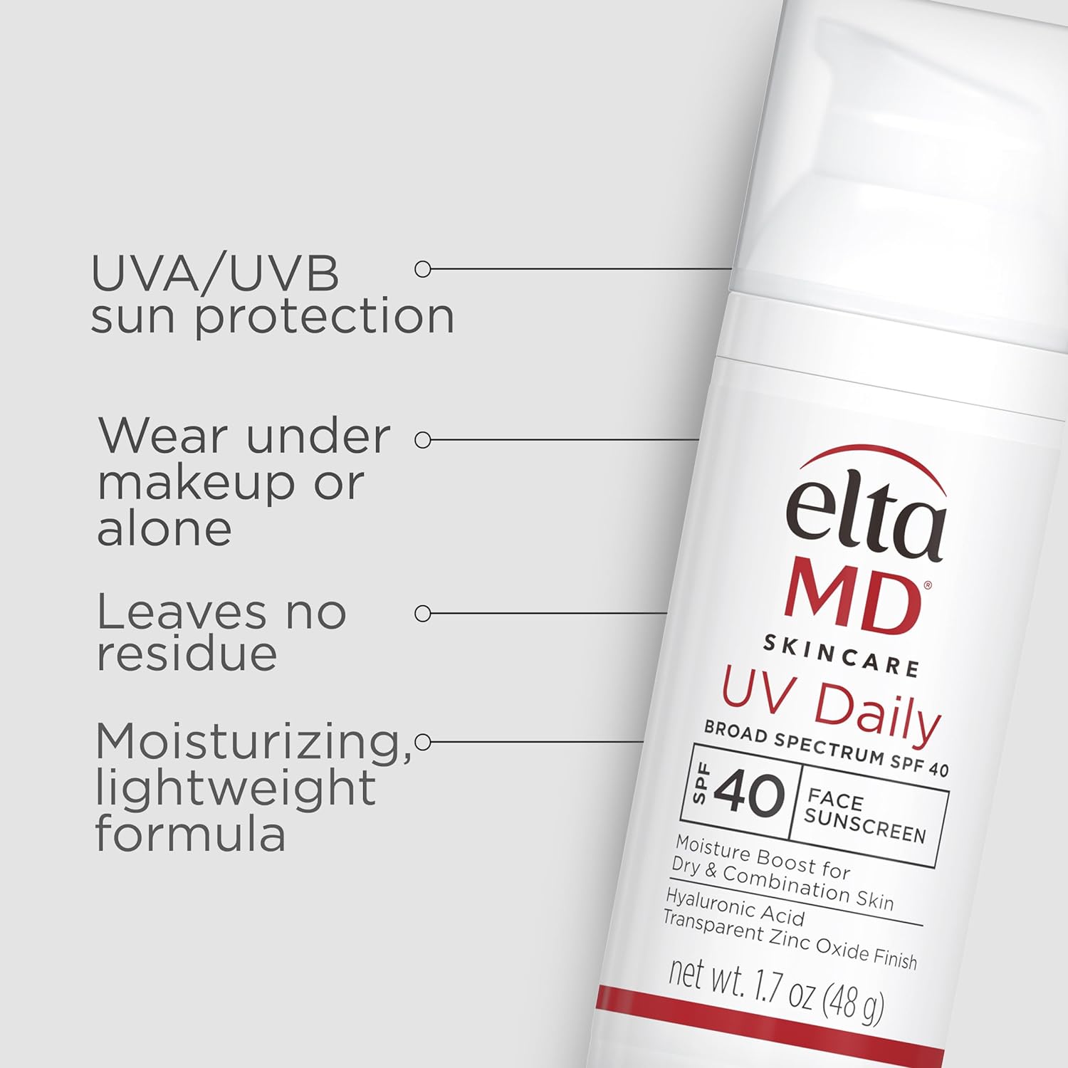 EltaMD UV Daily SPF 40 Face Sunscreen Moisturizer with Zinc Oxide, Daily Moisturizer with SPF, 1.7 oz Pump - Vamzn#