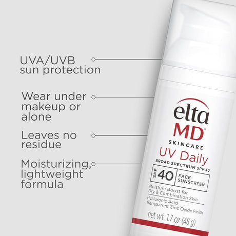 EltaMD UV Daily SPF 40 Face Sunscreen Moisturizer with Zinc Oxide, Daily Moisturizer with SPF, 1.7 oz Pump - Vamzn#