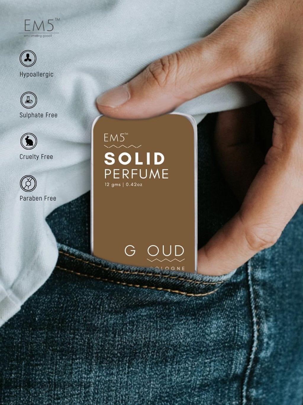 EM5™ Combo Pack of Alcohol Free Solid Perfumes | Woody Oud & Nomade for Men & Women | Non - Greasy Cologne | Strong & Lasting Fragrance | Gifting Pack for Him & Her - Vamzn#