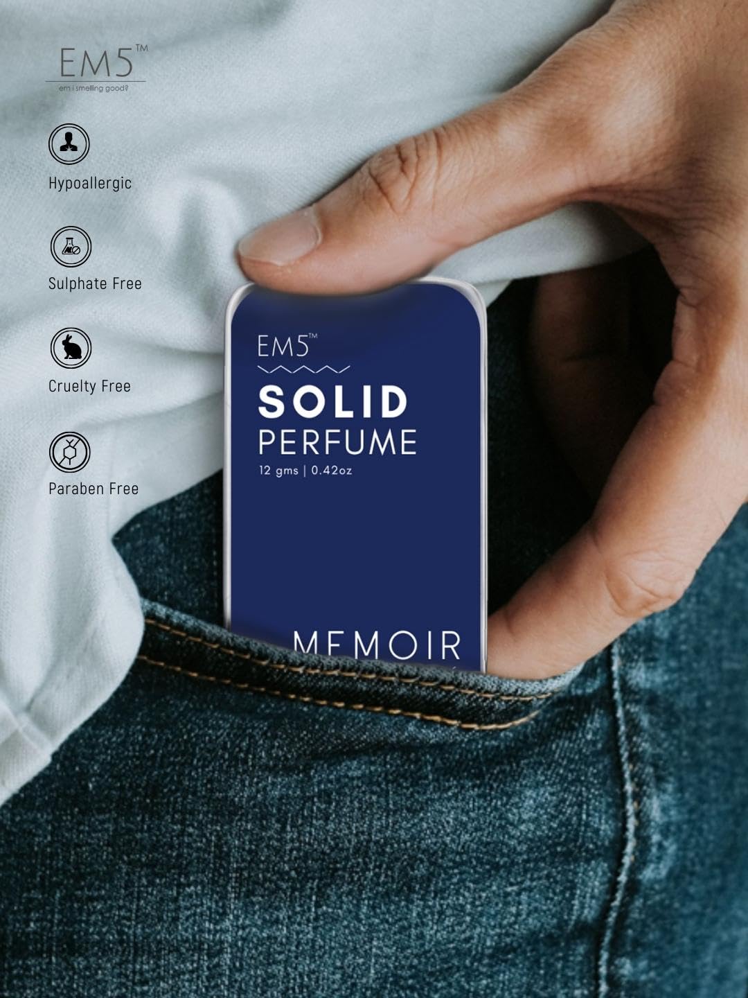 EM5™ Combo Pack of Alcohol Free Solid Perfumes | Woody Oud & Nomade for Men & Women | Non - Greasy Cologne | Strong & Lasting Fragrance | Gifting Pack for Him & Her - Vamzn#