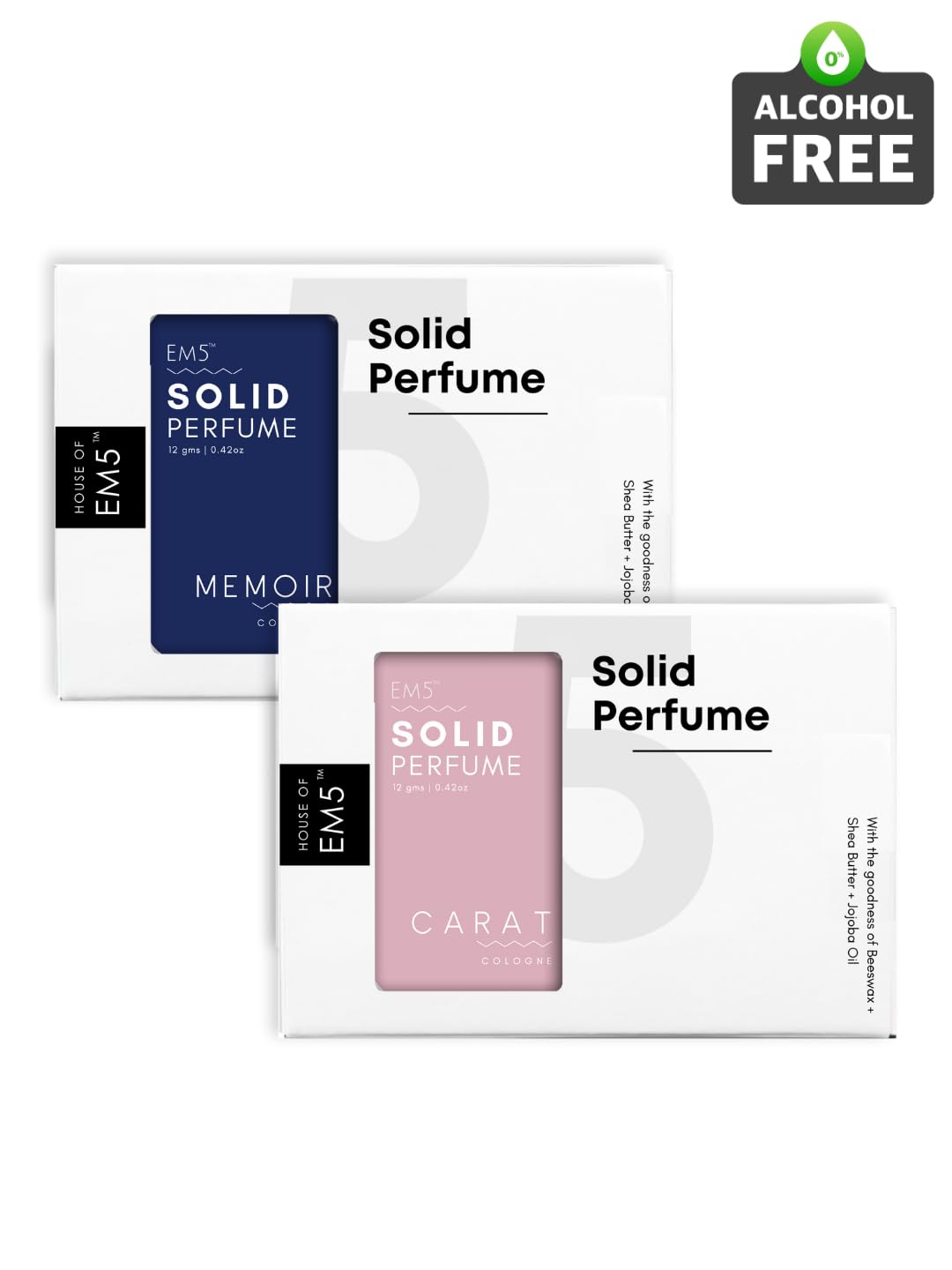 EM5™ Combo Pack of Alcohol Free Solid Perfumes | Woody Oud & Nomade for Men & Women | Non - Greasy Cologne | Strong & Lasting Fragrance | Gifting Pack for Him & Her - Vamzn#