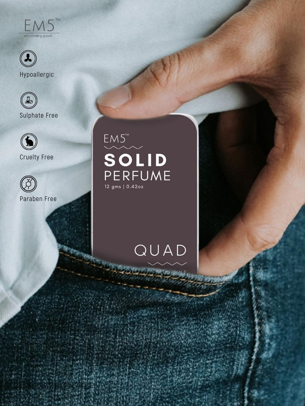 EM5™ Combo Pack of Alcohol Free Solid Perfumes | Woody Oud & Nomade for Men & Women | Non - Greasy Cologne | Strong & Lasting Fragrance | Gifting Pack for Him & Her - Vamzn#
