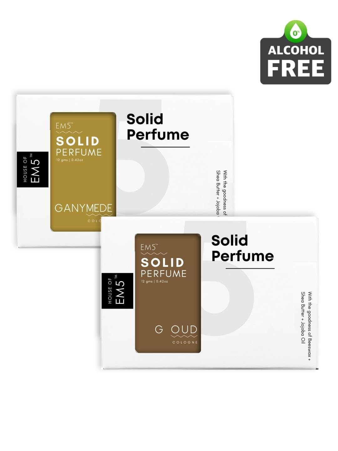 EM5™ Combo Pack of Alcohol Free Solid Perfumes | Woody Oud & Nomade for Men & Women | Non - Greasy Cologne | Strong & Lasting Fragrance | Gifting Pack for Him & Her - Vamzn#