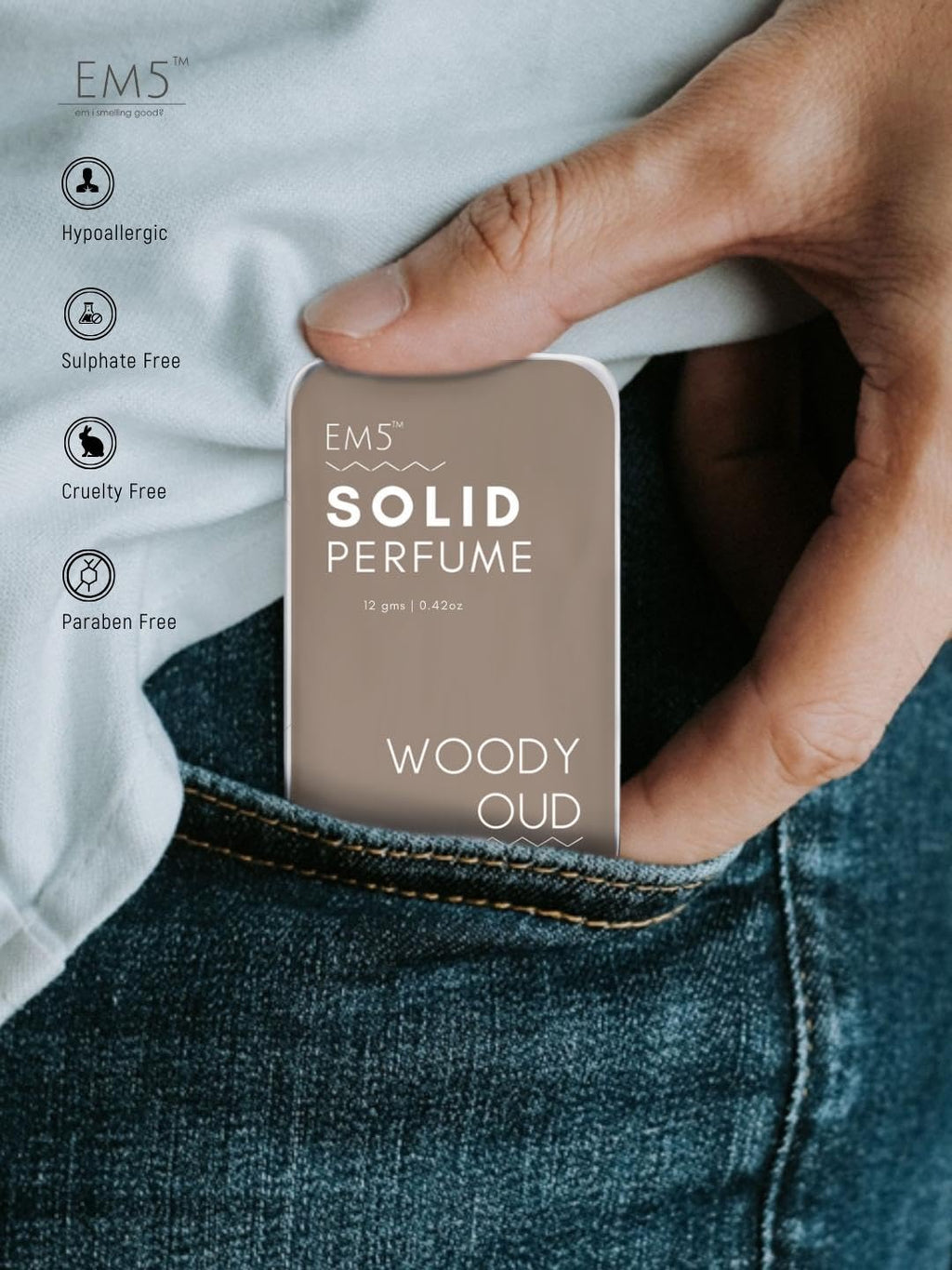 EM5™ Combo Pack of Alcohol Free Solid Perfumes | Woody Oud & Nomade for Men & Women | Non - Greasy Cologne | Strong & Lasting Fragrance | Gifting Pack for Him & Her - Vamzn#