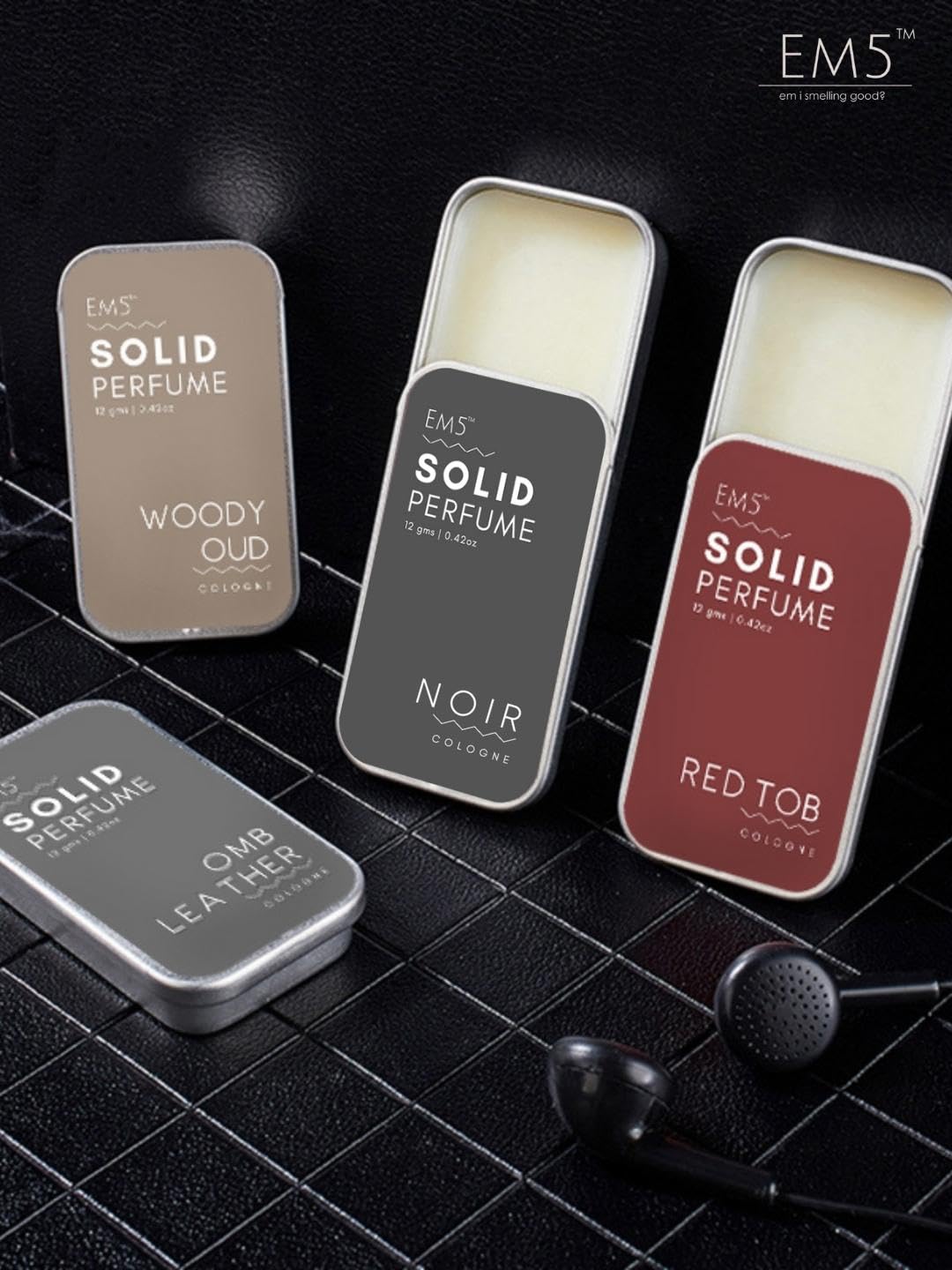 EM5™ Combo Pack of Alcohol Free Solid Perfumes | Woody Oud & Nomade for Men & Women | Non - Greasy Cologne | Strong & Lasting Fragrance | Gifting Pack for Him & Her - Vamzn#
