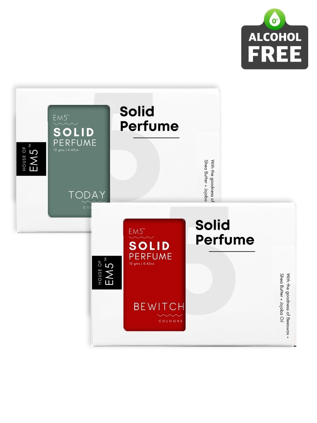 EM5™ Combo Pack of Alcohol Free Solid Perfumes | Woody Oud & Nomade for Men & Women | Non - Greasy Cologne | Strong & Lasting Fragrance | Gifting Pack for Him & Her - Vamzn#