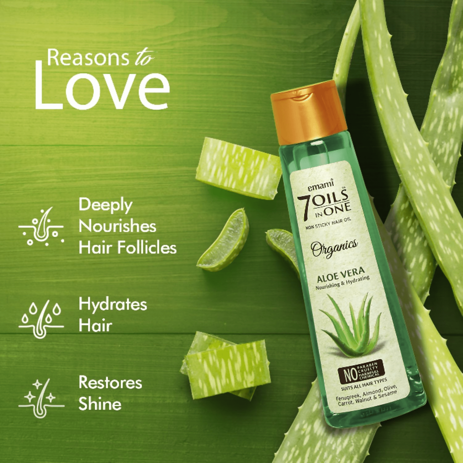 Emami 7 Oils In One Organics Aloe Vera Hair Oil - Vamzn#
