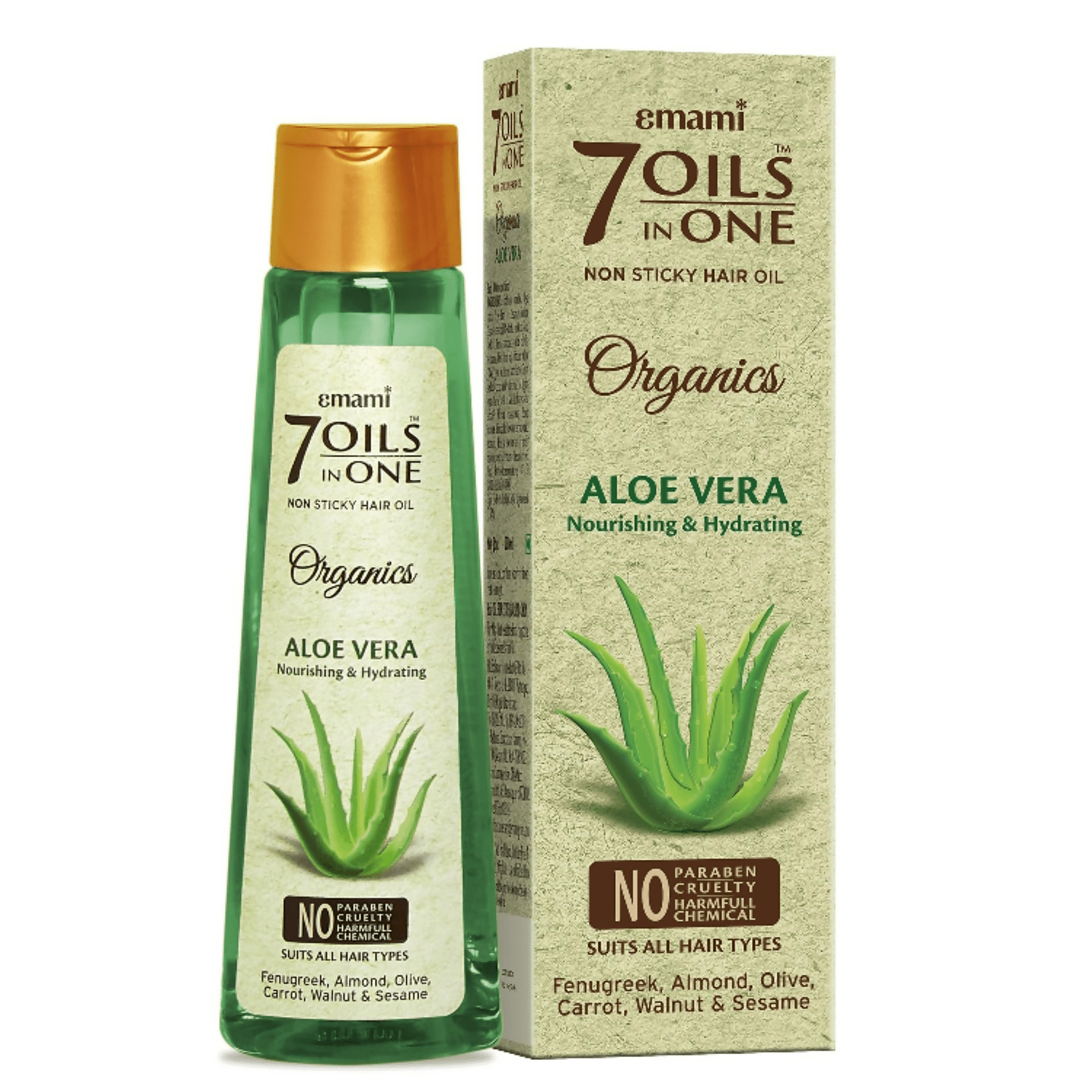 Emami 7 Oils In One Organics Aloe Vera Hair Oil - Vamzn#