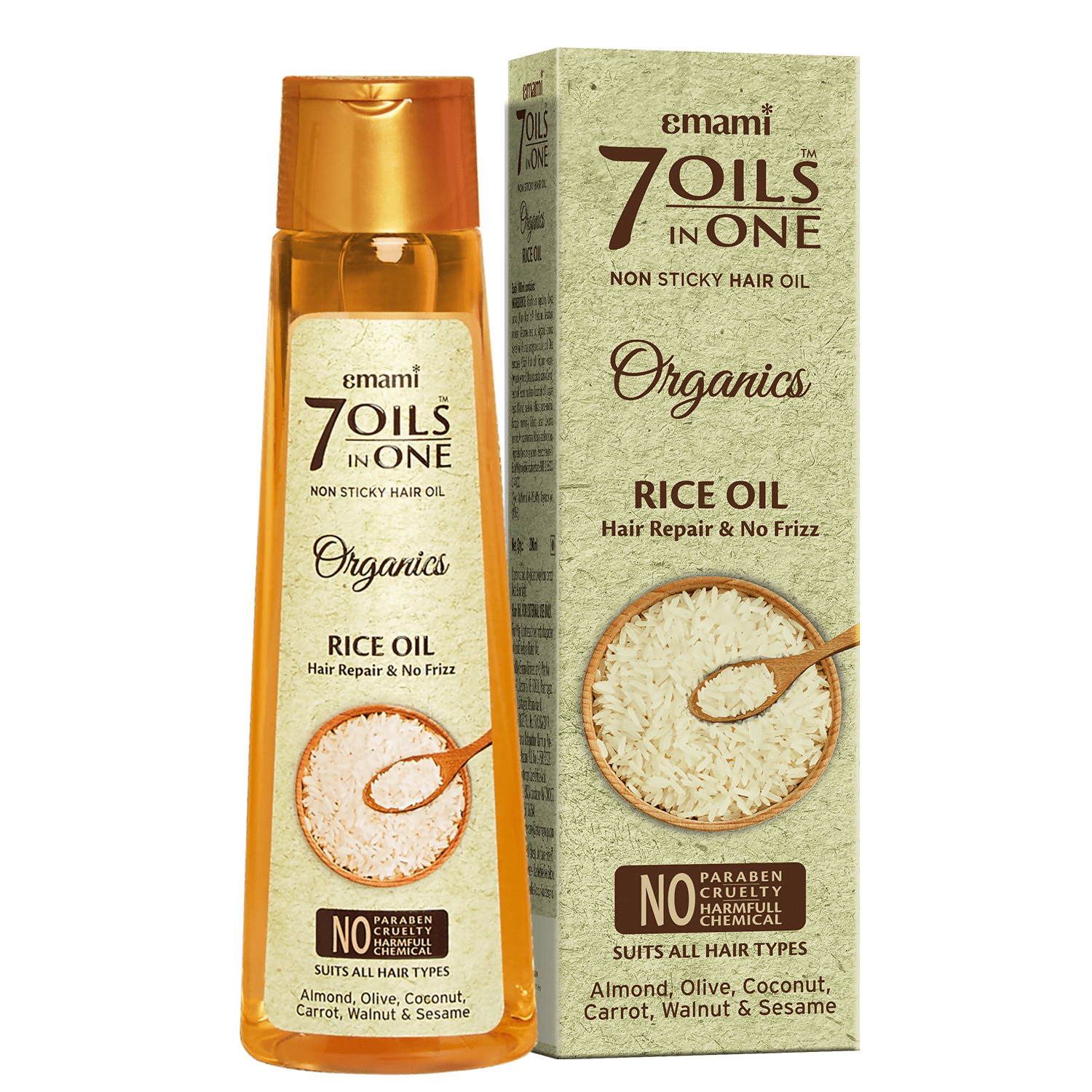 Emami 7 Oils In One Organics Rice Hair Oil - Vamzn#