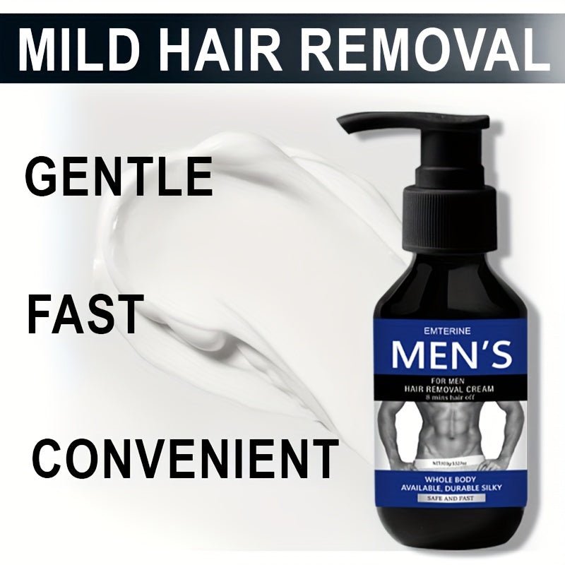 Emterine - T5 Men's Hair Removal Cream - Painless, Fast - Acting For Face, Legs, Underarms & More - Hypoallergenic, No Residue, 100G Plant Squalane - Vamzn#