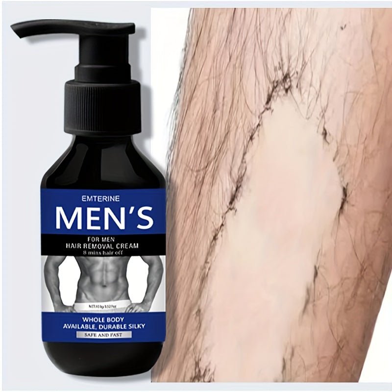 Emterine - T5 Men's Hair Removal Cream - Painless, Fast - Acting For Face, Legs, Underarms & More - Hypoallergenic, No Residue, 100G Plant Squalane - Vamzn#