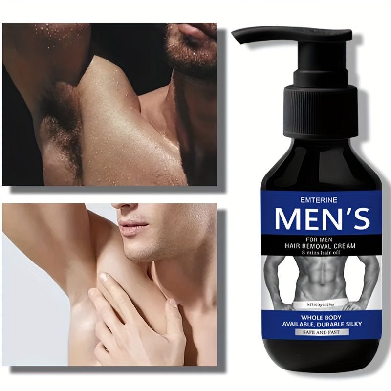 Emterine - T5 Men's Hair Removal Cream - Painless, Fast - Acting For Face, Legs, Underarms & More - Hypoallergenic, No Residue, 100G Plant Squalane - Vamzn#