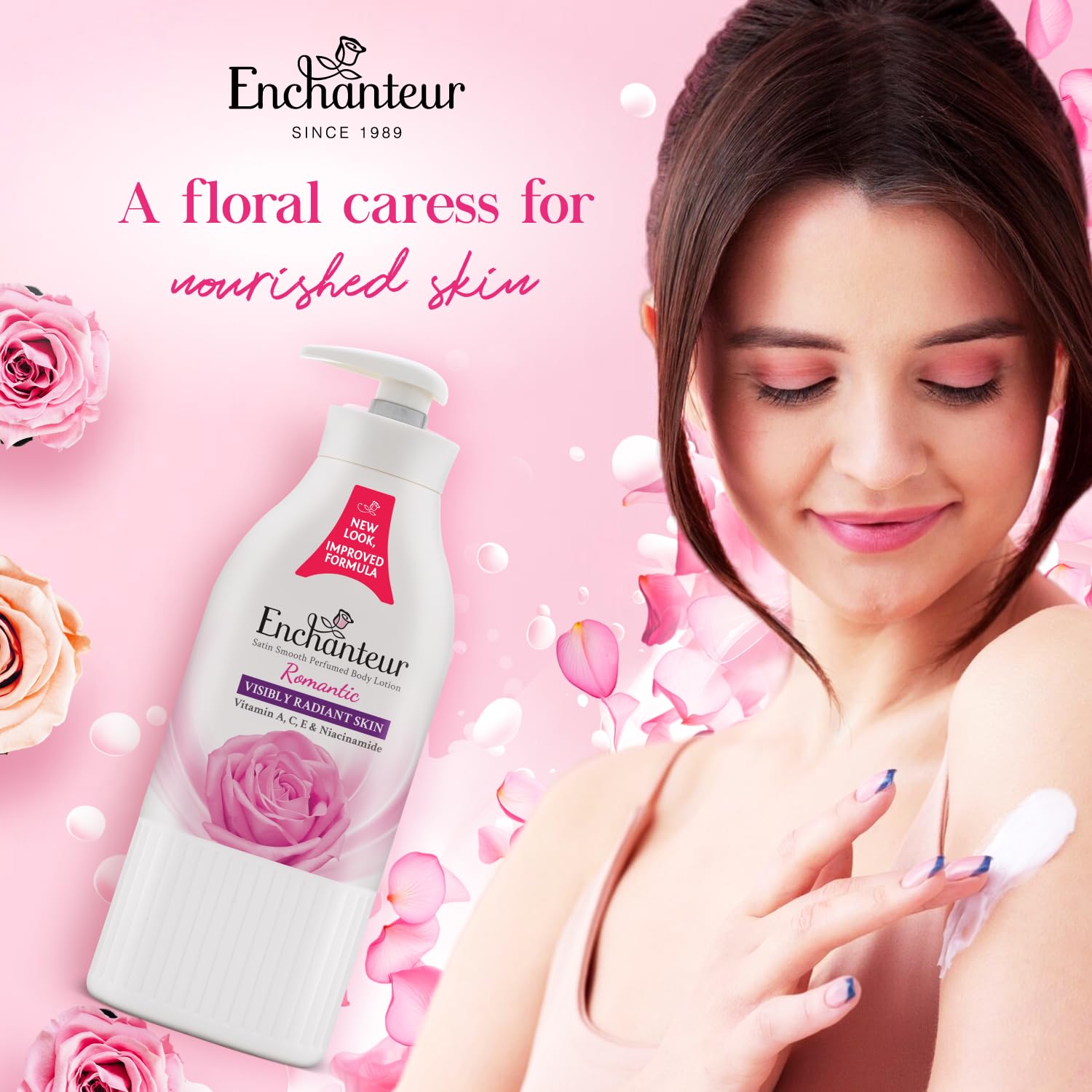 Enchanteur Romantic Perfumed Body Lotion, 500 milliliters (Pack of 1) | Aloe Vera, Olive Butter | Satin Smooth Skin, Non - Greasy Formula | Floral French | Water - Based Lotion - Vamzn#