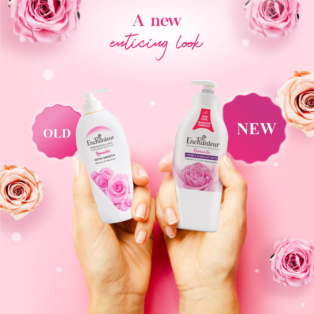 Enchanteur Romantic Perfumed Body Lotion, 500 milliliters (Pack of 1) | Aloe Vera, Olive Butter | Satin Smooth Skin, Non - Greasy Formula | Floral French | Water - Based Lotion - Vamzn#