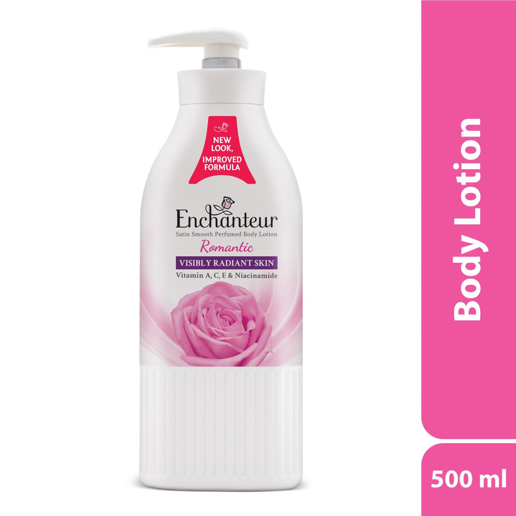 Enchanteur Romantic Perfumed Body Lotion, 500 milliliters (Pack of 1) | Aloe Vera, Olive Butter | Satin Smooth Skin, Non - Greasy Formula | Floral French | Water - Based Lotion - Vamzn#