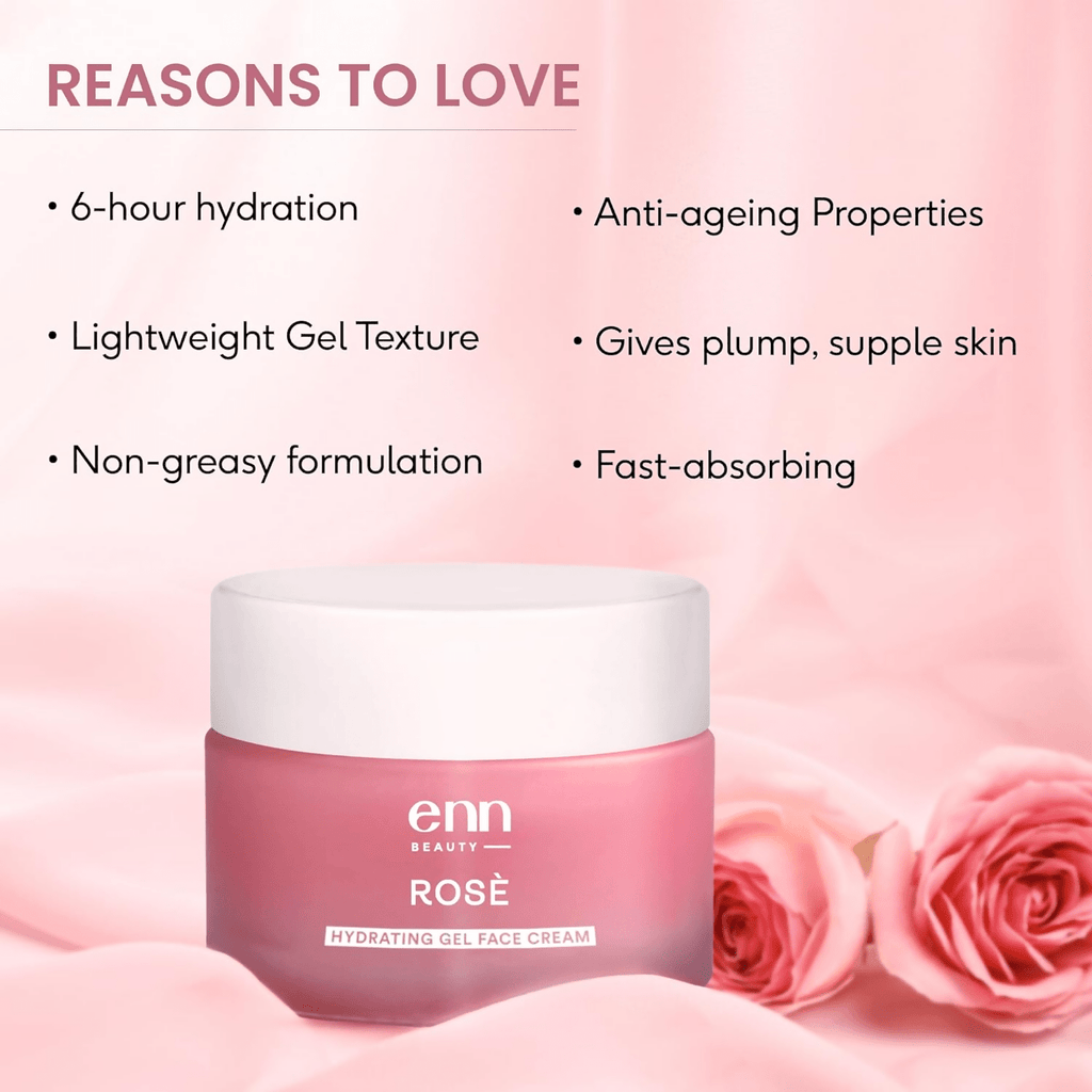 Enn Rose Ultra Light Hydrating Gel Face Cream Moisturizer For Soft & Glowing Skin With Rose Oil - Vamzn#