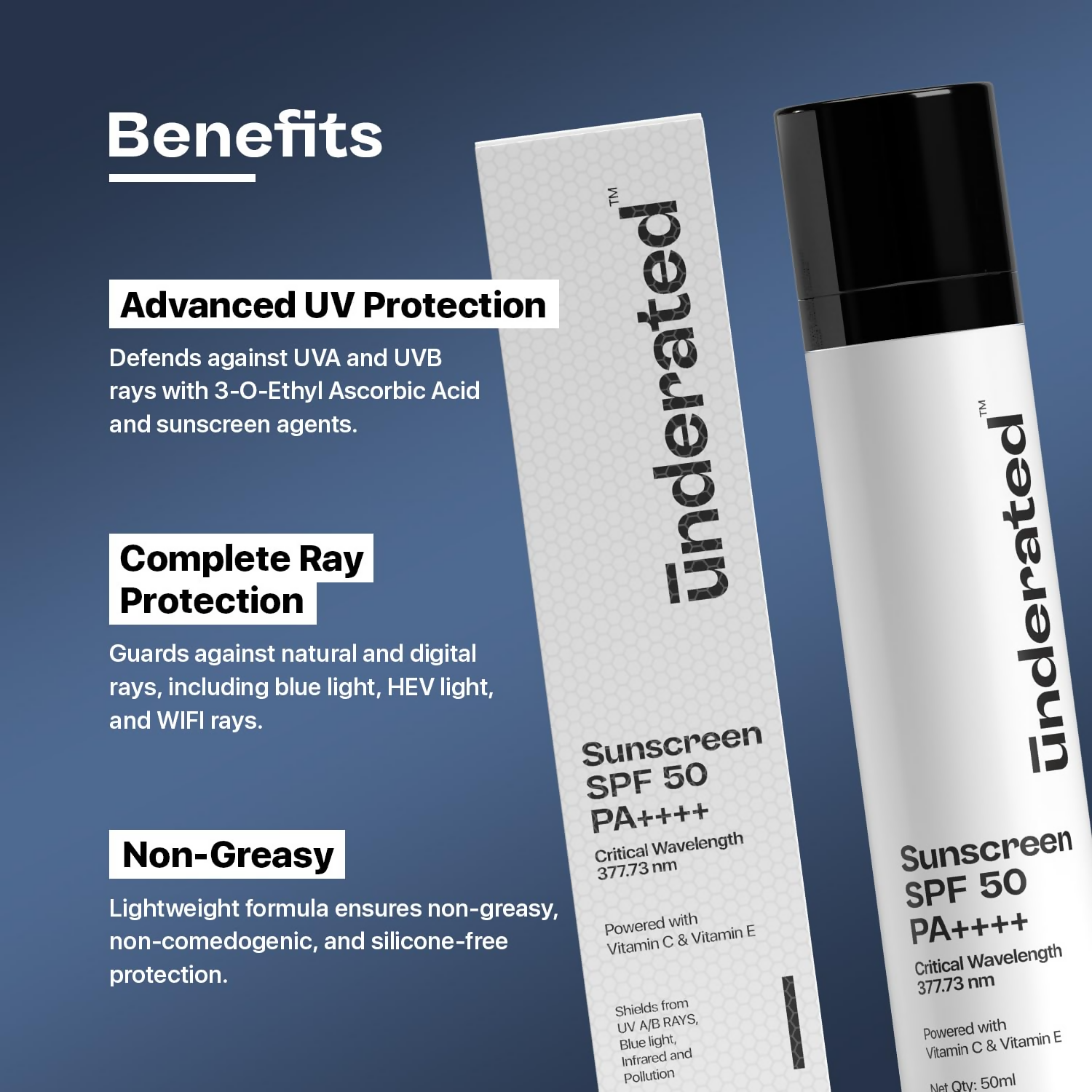 Underated Sunscreen SPF 50 PA++++