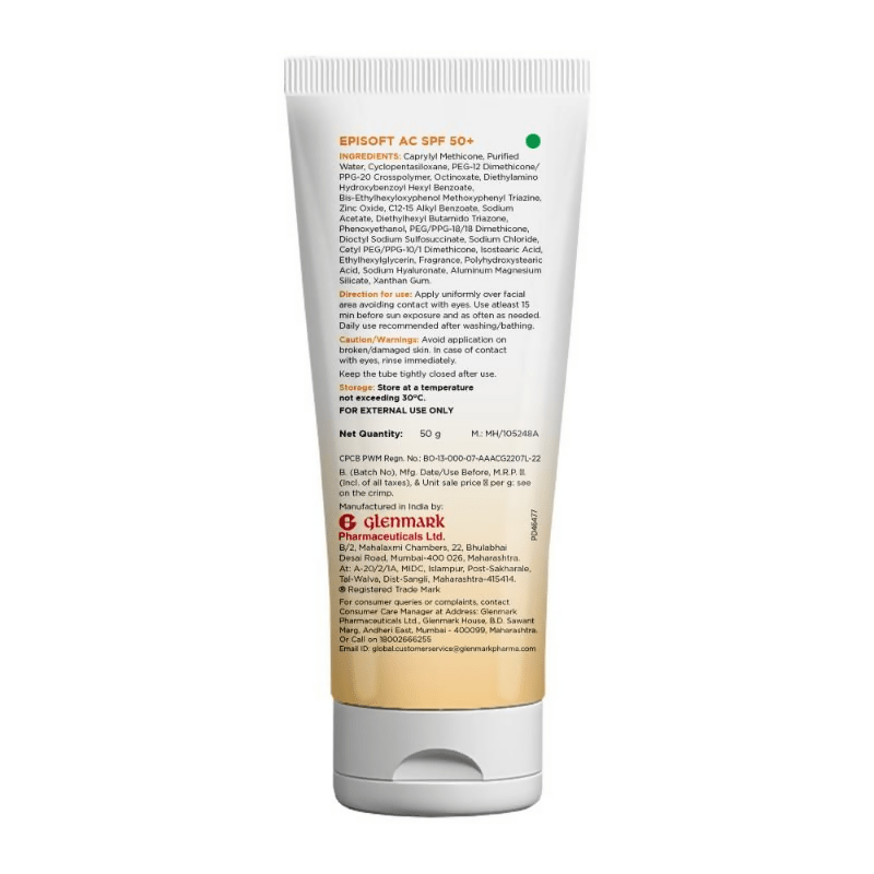 Episoft AC SPF 50+ Hydrating Sunscreen Matte Finish And Oil Free Formula - Vamzn#