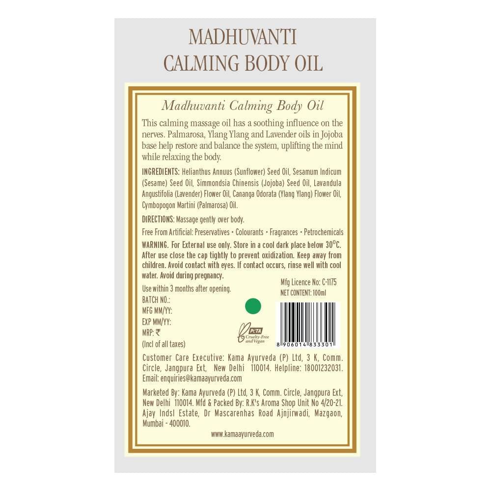 Kama Ayurveda Madhuvanti Calming Body Oil 100ml