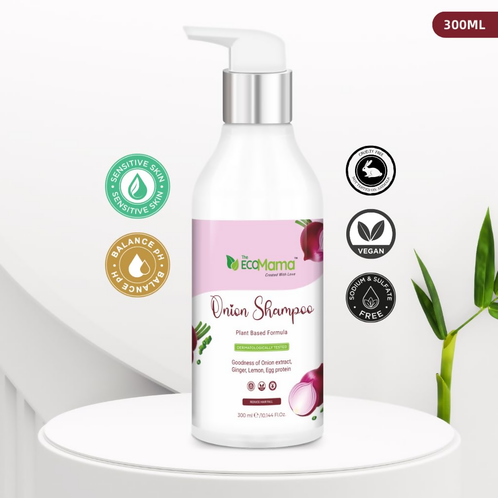 The Eco Mama Onion Shampoo With Amla, Bhringraj, Vitamin E & C
