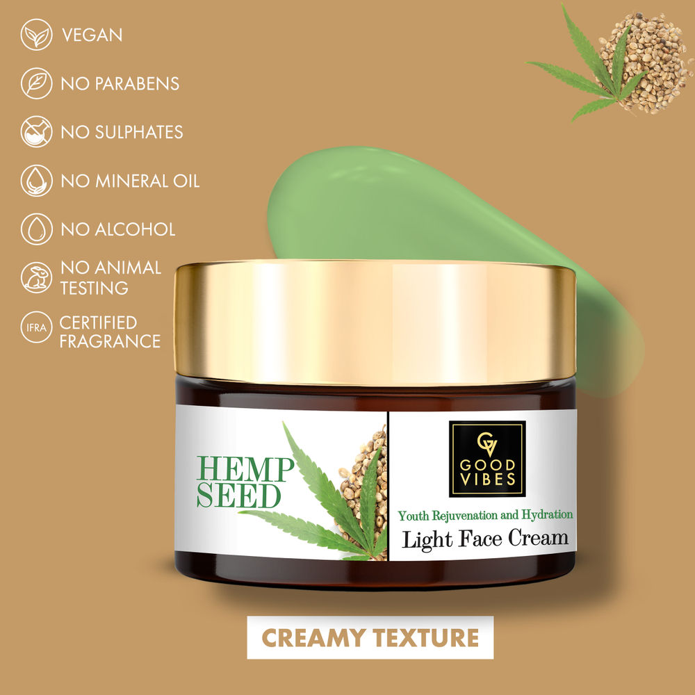 Good Vibes Hemp Seed Youth Rejuvenation & Hydration Light Face Cream