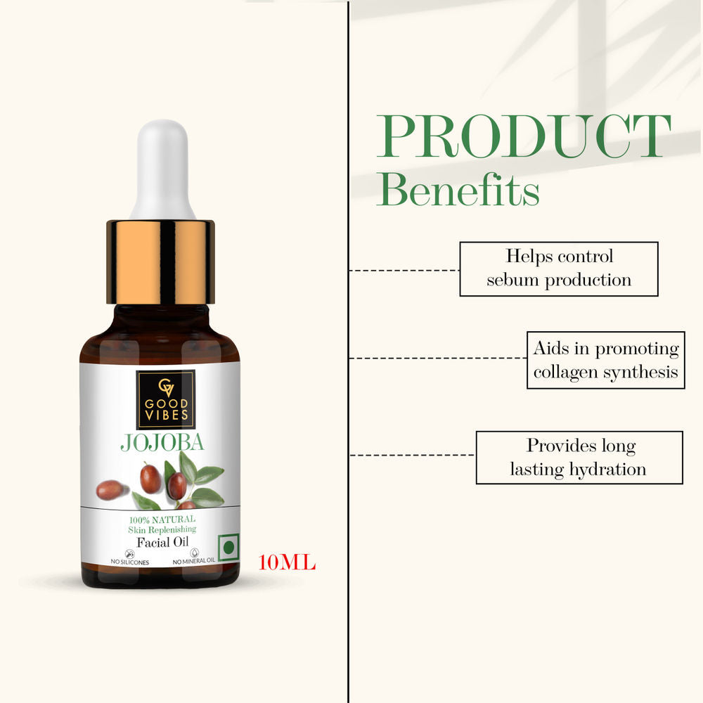 Good Vibes 100% Natural Jojoba Skin Replenishing Facial Oil