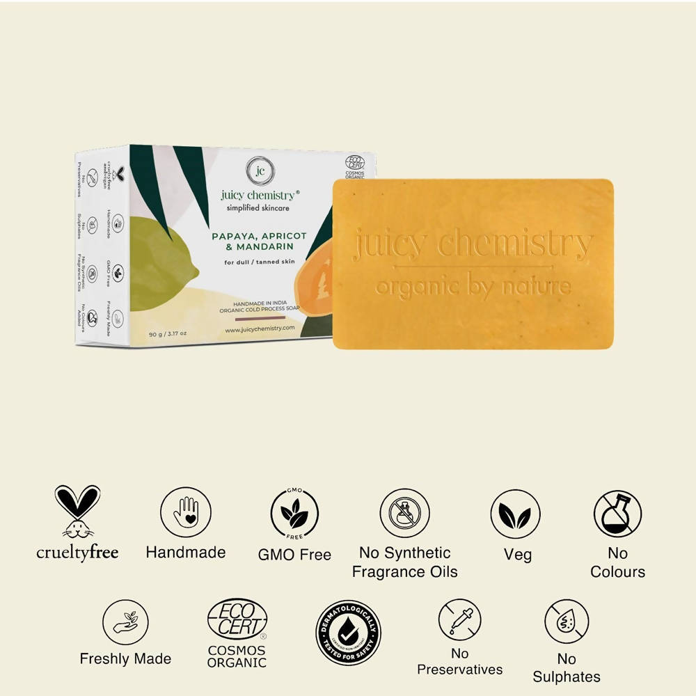 Juicy Chemistry Papaya, Apricot & Mandarin Soap For Dull & Tanned Skin