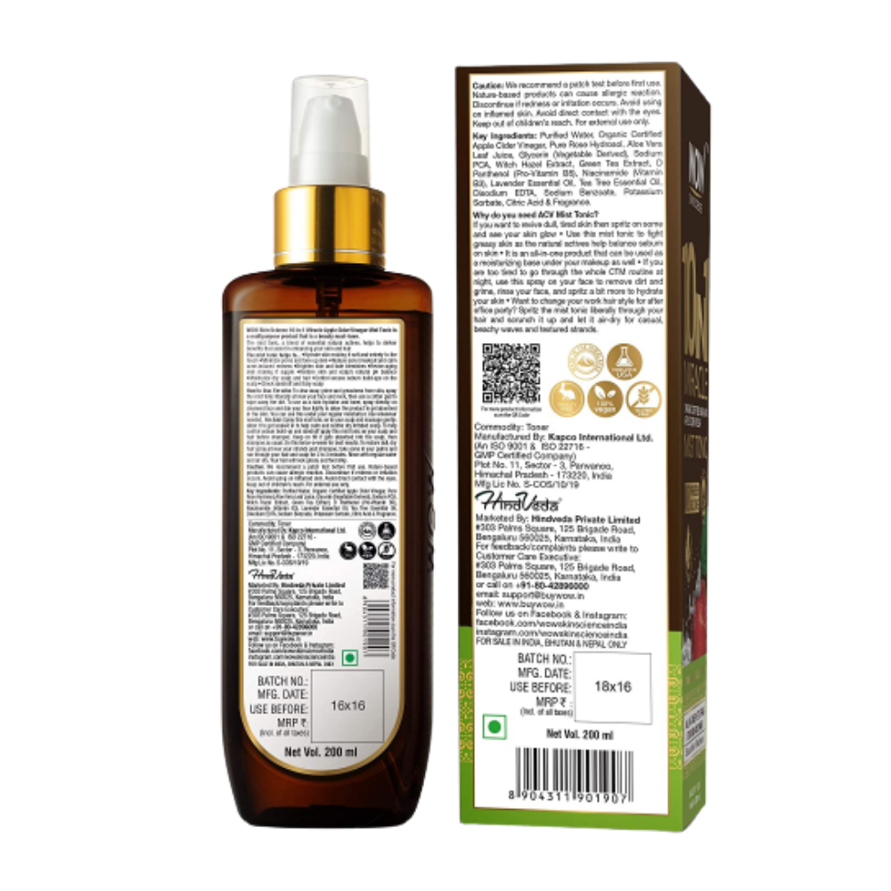 Wow Skin Science 10-In-1 Active Mist Tonic Organic Apple Cider Vinegar